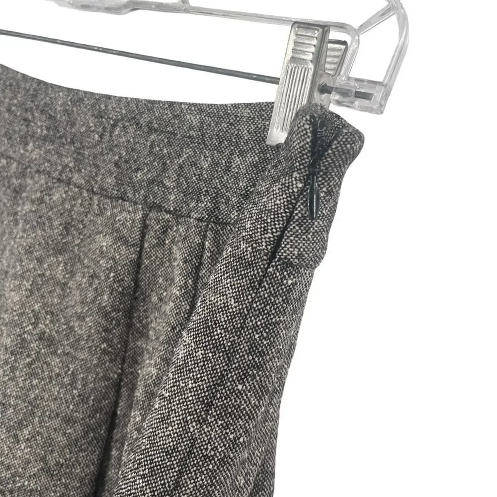 LOFT Gray A-Line Skirt sequin trim wool blend size 10